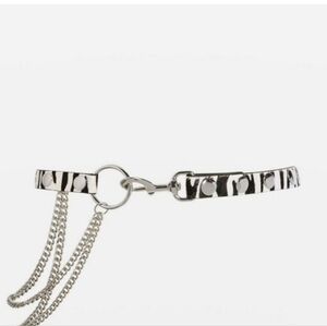 Ponyhair Zebra Tiger belt With Decorative Chain
